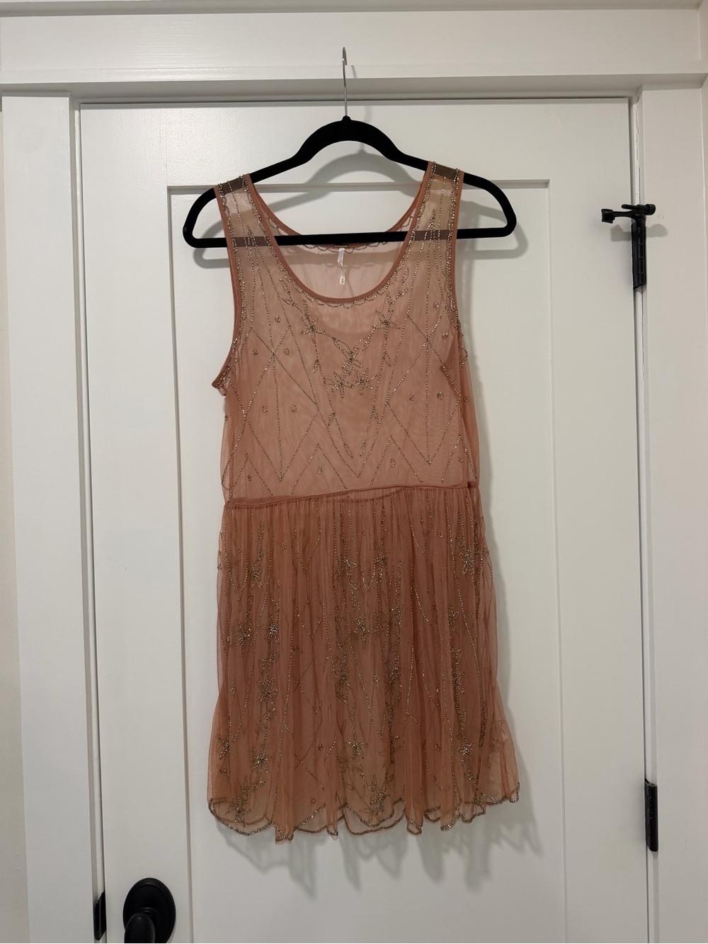Free People Starry Nights Beaded Slip Dress NWOT - Size M